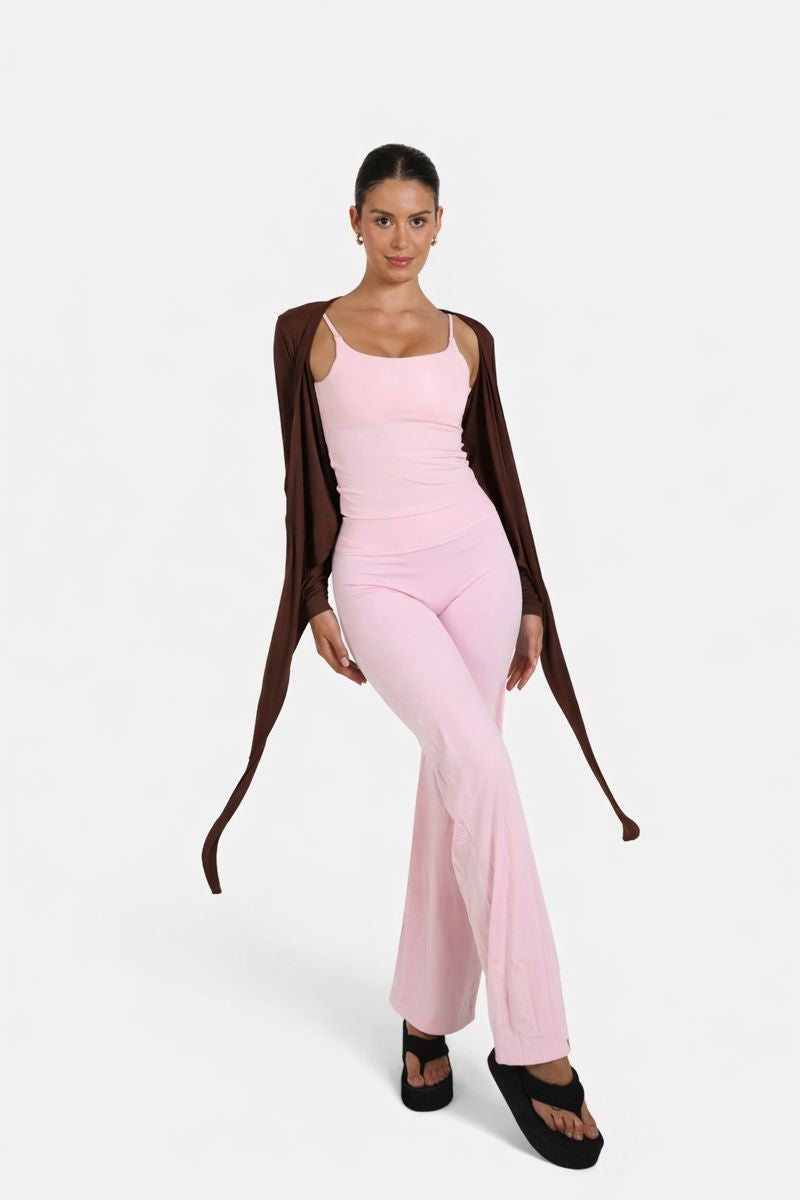 Wrap top in chocolate brown